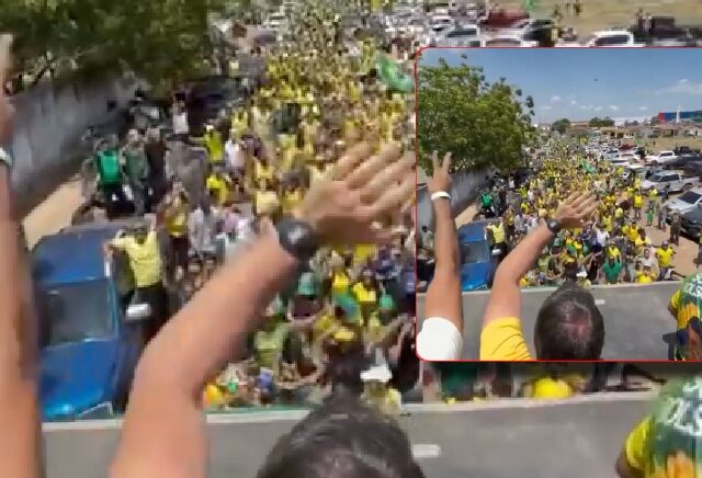 Veja agora: ‘Bloquinho do 22’ leva multidão às ruas em apoio ao ato de campanha de Flávio Bolsonaro; vídeo