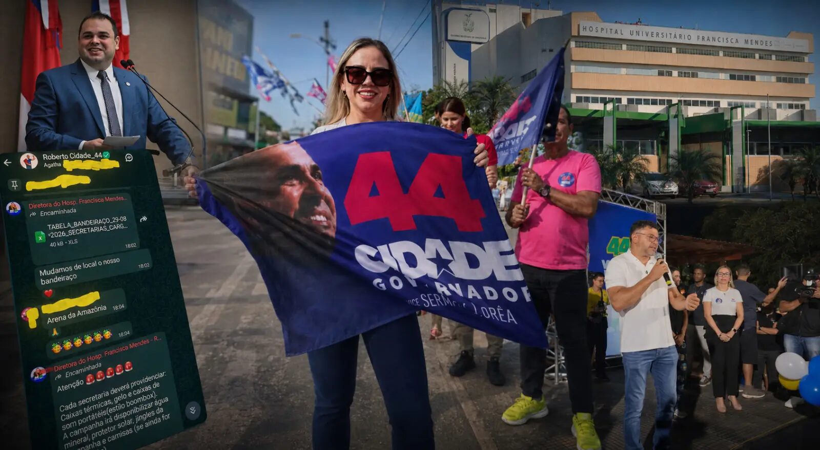 ‘Saúde virou palanque político?’: Diretora do Hospital  Francisca Mendes também atua na coordenação de campanha de Wilson Lima e Roberto Cidade; veja vídeo