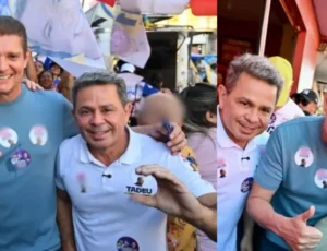 "C de Cara de Pau!": Marcos Rotta e Tadeu de Souza viram cabos eleitorais de luxo de Roberto Cidade