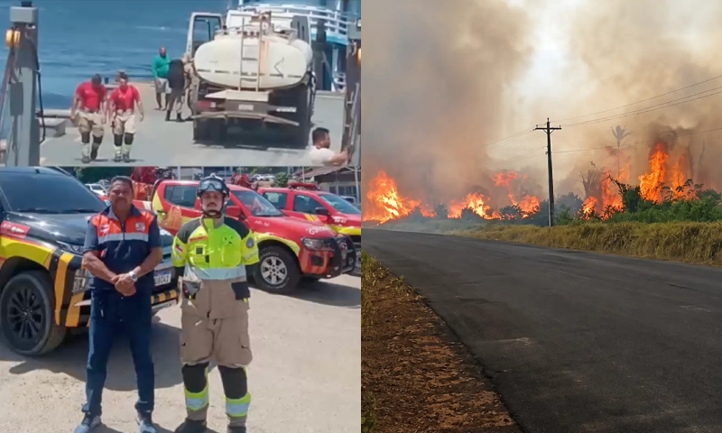Bombeiros são enviados para Caapiranga após incêndio avançar por área de mata