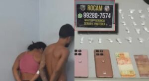 “Casal do tráfico” tenta fugir da Rocam e acaba preso com 119 porções de dr0gas