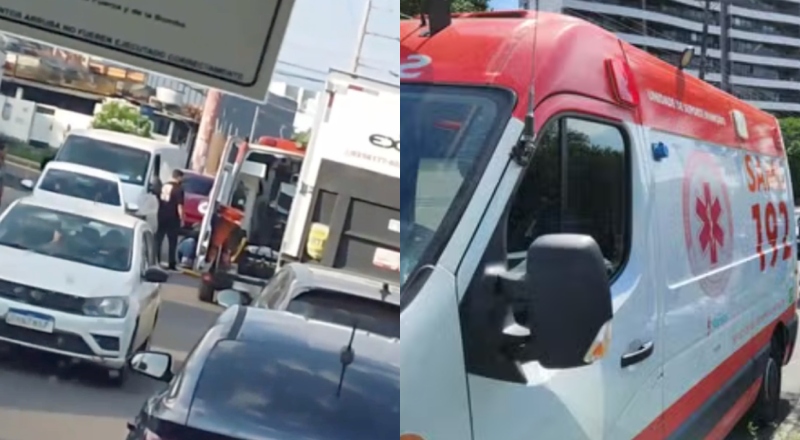 Motociclista precisa de atendimento médico urgente após acidente na Avenida Belo Horizonte, em Manaus; veja vídeo