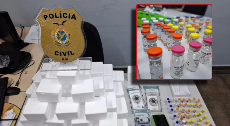 Trio é preso com R$ 100 mil em “canetas emagrecedoras” e produtos estéticos suspeitos em Manaus