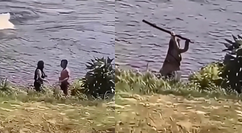 Mulher usa pedaço de pau contra marido valentão em São Grabriel da Cachoeira; veja vídeo