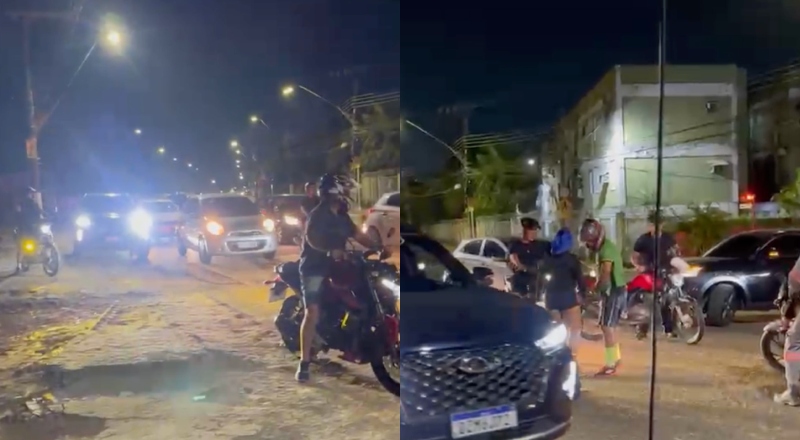 Noite caótica próximo a Nilton Lins: Ração espalhada, transformou avenida em pista de gelo e derrubou motociclistas em Manaus