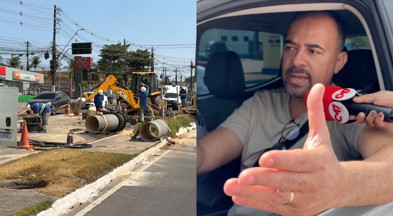 ‘De novo?’: Adutora rompe na Torquato Tapajós e causa transtornos no trânsito; moradores questionam recorrência dos problemas; veja vídeo