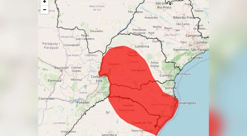 Inmet coloca 708 municípios do Sul sob alerta vermelho para tempestades
