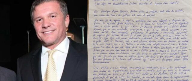 Em carta ao STF, pai de Vorcaro nega acusações da PF e pede revogação de prisão; veja na íntegra