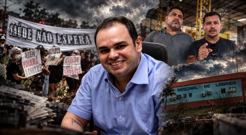 Calote na saúde: Médicos e enfermeiros de Lábrea protestam após 4 meses de atrasos por Governo de Roberto Cidade; veja vídeo