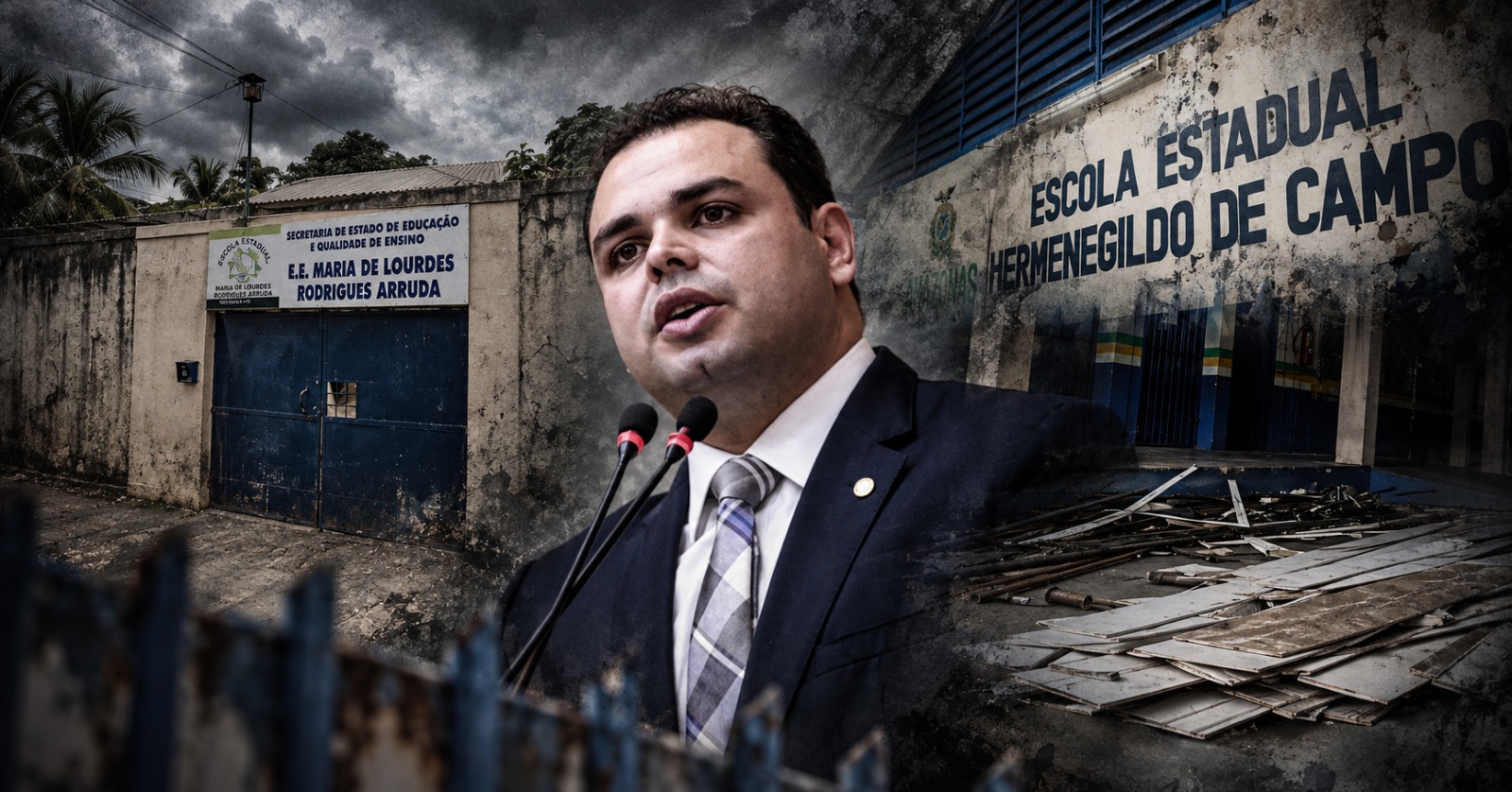 Abandono na educação: Salas de aula caindo aos pedaços e alunos no calor; gestão de Roberto Cidade entra na mira da Defensoria Pública do Amazonas