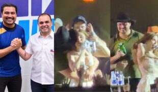 Escândalo: Manu Batidão sofre assédio de Tomé Neto, aliado de Cidade, após prefeito de Autazes agarrar cantora por trás na frente da esposa; vídeo