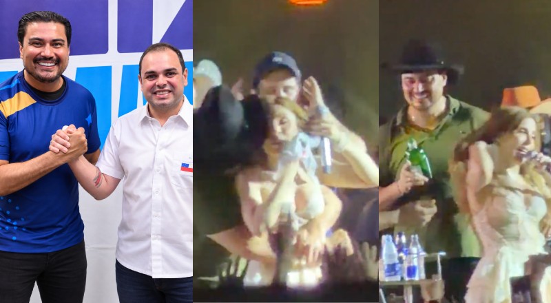 Escândalo: Manu Batidão sofre assédio de Tomé Neto, aliado de Cidade, após prefeito de Autazes agarrar cantora por trás na frente da esposa; vídeo