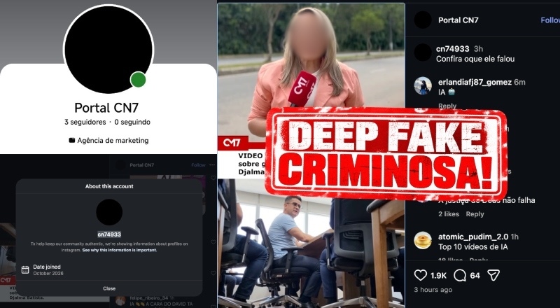 Criminosos: oposição usa Deep Fake e IA para criar fake news contra David Almeida e o CM7 Brasil