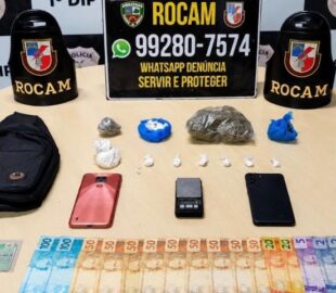 Foragido por tráfico é preso com porções de oxi, maconha e cocaína no Japiim; veja vídeo