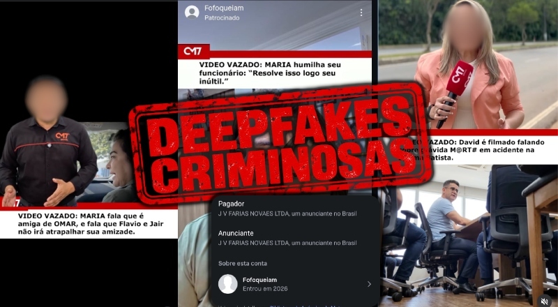 Criminosos criam Deepfakes usando a imagem do CM7 para espalhar Fake News contra David Almeida e Maria do Carmo