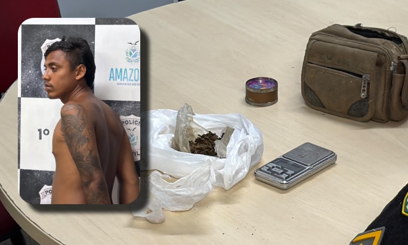 Casa caiu: suspeito é preso com maconha, oxi e balança de precisão em Manaus; veja vídeo