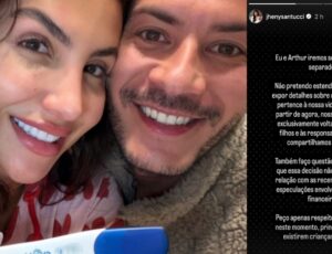 Veja o que ela disse: O pronunciamento oficial de Jheny Santucci ao revelar separação de Arthur Aguiar mesmo grávida