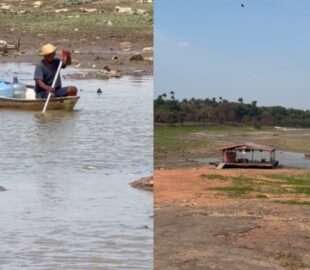 Rio Negro chega a 18,05 metros e seca avança no Cacau Pirêra; veja vídeo