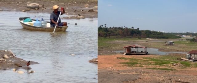 Rio Negro chega a 18,05 metros e seca avança no Cacau Pirêra; veja vídeo