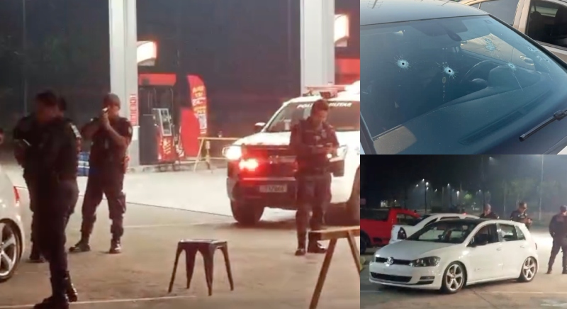 Urgente: Veja o momento em que jovens são metr4lhados em posto de gasolina na zona Oeste de Manaus; vídeo
