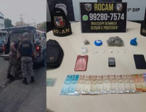 Aviãozinho é preso pela ROCAM enquanto vendia drogas no bairro Japiim; veja vídeo