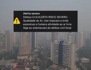 Manaus está sufocada nesta sexta-feira e Defesa Civil emite alerta severo para qualidade do ar