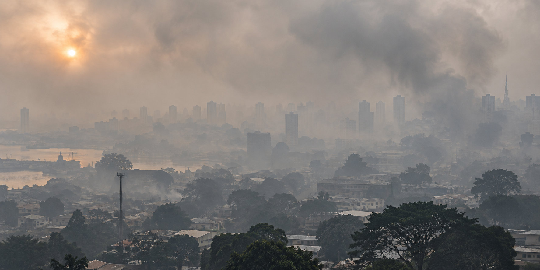 Manaus continua sufocada pela fumaça e qualidade do ar segue péssima neste sábado (10); veja bairros mais afetados