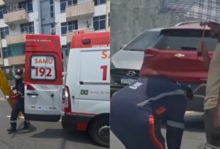 Arremessado no asfalto: carro invade preferencial e atinge motociclista no Parque das Laranjeiras; veja vídeo