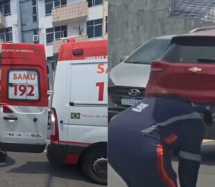 Arremessado no asfalto: carro invade preferencial e atinge motociclista no Parque das Laranjeiras; veja vídeo