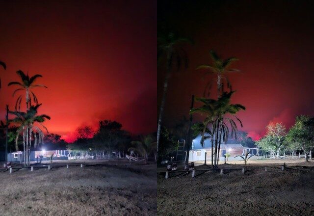Noite de céu vermelho: Incêndio ameaça comunidade de Novo Remanso em Itacoatiara; moradores pedem socorro; veja vídeo