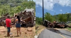 Imagem fortíssimas: Caminhão desgovernado perde controle e deixa duas pessoas m0rtas; veja vídeo