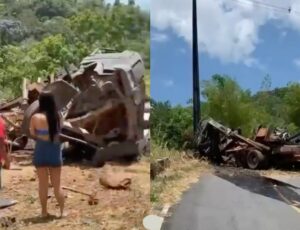 Imagem fortíssimas: Caminhão desgovernado perde controle e deixa duas pessoas m0rtas; veja vídeo