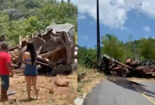 Imagem fortíssimas: Caminhão desgovernado perde controle e deixa duas pessoas m0rtas; veja vídeo