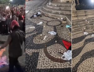 "Só lixo e imundice": morador filma caos deixado no Largo São Sebastião após manifestação pró-Lula; veja vídeo