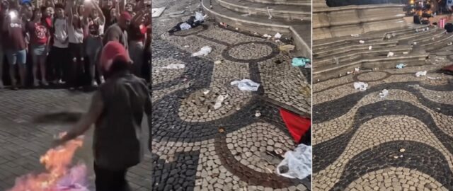 "Só lixo e imundice": morador filma caos deixado no Largo São Sebastião após manifestação pró-Lula; veja vídeo
