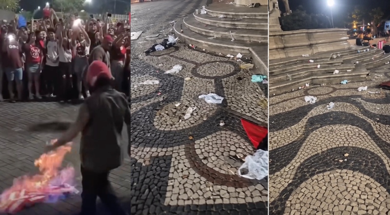 “Só lixo e imundície”: morador filma caos deixado no Largo São Sebastião após manifestação pró-Lula; veja vídeo