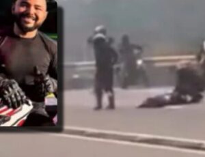 Motociclista sofre acidente trágico após perder controle e bater em proteção metálica