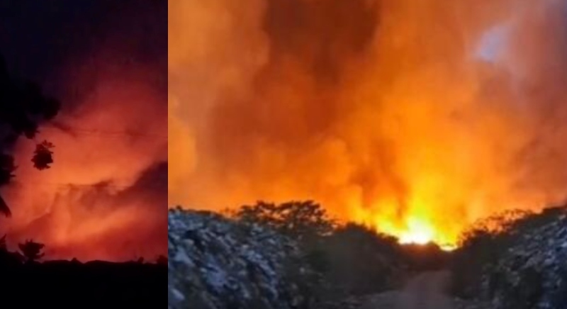 Lixão pega fogo novamente em Iranduba e deixa moradores desesperados; veja vídeo