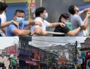 Humanidade! População se une aos bombeiros no combate a incêndio no Centro de Manaus; veja vídeo