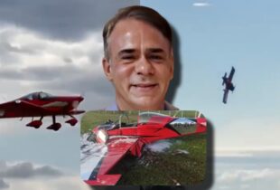Montagem sobre a queda de avião que matou Victor Simões em São Paulo