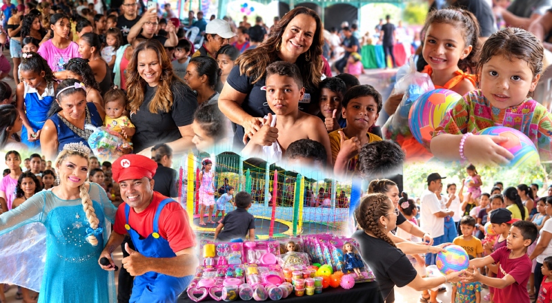 Sorrisos e solidariedade: Cileide Moussallem realiza ação solidária e leva alegria, brinquedos e diversão a crianças de comunidade em Manaus