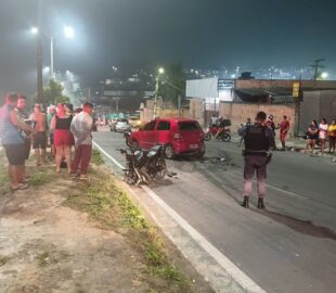 Noite de tr4gédia em Manaus: sequência de colisões na Avenida Margarita termina com motociclista m0rto; veja imagens