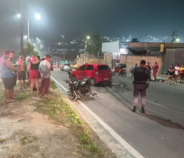 Noite de tr4gédia em Manaus: sequência de colisões na Avenida Margarita termina com motociclista m0rto; veja imagens