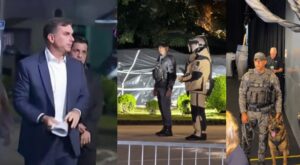 Flávio Bolsonaro foi evacuado de debate com escolta após suspeita de bomba ter sido implantada no carro dele; veja vídeo