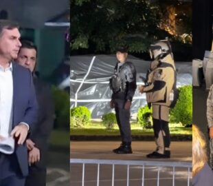 Flávio Bolsonaro foi evacuado de debate com escolta após suspeita de bomba ter sido implantada no carro dele; veja vídeo