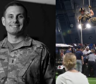 Tragédia: Sargento da Força Aérea dos EUA morre após queda de 45 metros em estádio lotado durante demostração de rapel; vídeo