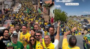 Flávio Bolsonaro reúne multidão de apoiadores em Marabá (PA) antes de agenda em Manaus; veja vídeo