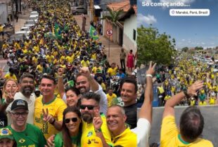 Flávio Bolsonaro reúne multidão de apoiadores em Marabá (PA) antes de agenda em Manaus; veja vídeo