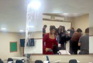 Revoltante: água invade a ESBAM Centro após temporal e estudantes ficam revoltados com prejuízos; veja vídeo