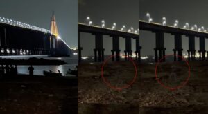 Mistério: câmera flagra ‘vulto fantasmagórico’ durante resgate de corpo debaixo da Ponte do Rio Negro